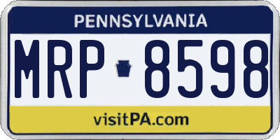 PA license plate MRP8598