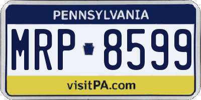PA license plate MRP8599