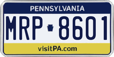 PA license plate MRP8601