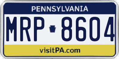 PA license plate MRP8604