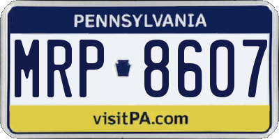 PA license plate MRP8607