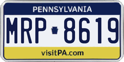 PA license plate MRP8619