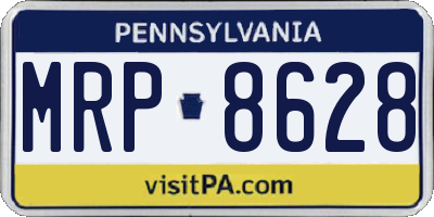 PA license plate MRP8628
