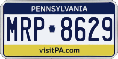 PA license plate MRP8629