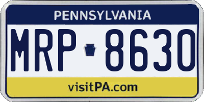 PA license plate MRP8630