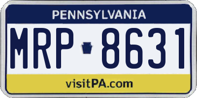 PA license plate MRP8631