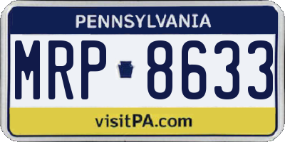 PA license plate MRP8633