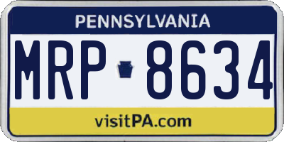 PA license plate MRP8634