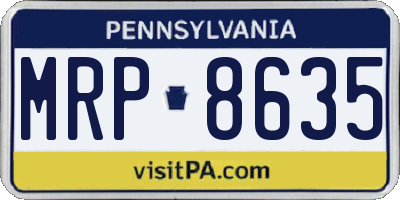 PA license plate MRP8635