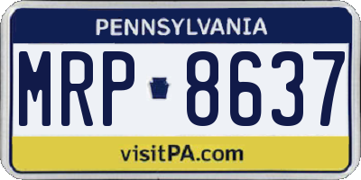 PA license plate MRP8637