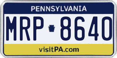 PA license plate MRP8640