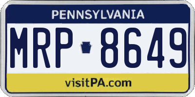 PA license plate MRP8649