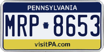 PA license plate MRP8653