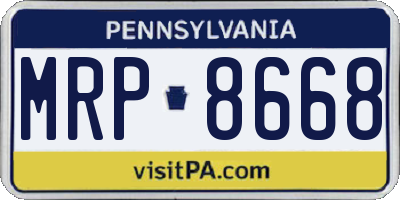 PA license plate MRP8668