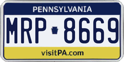 PA license plate MRP8669