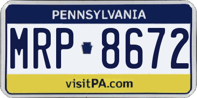 PA license plate MRP8672