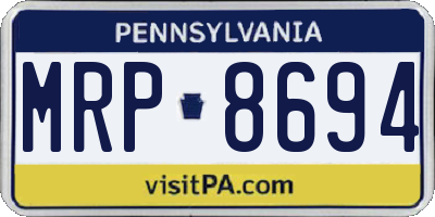 PA license plate MRP8694