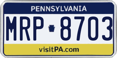 PA license plate MRP8703