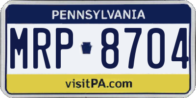 PA license plate MRP8704