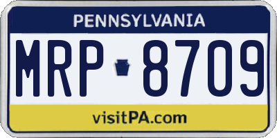 PA license plate MRP8709