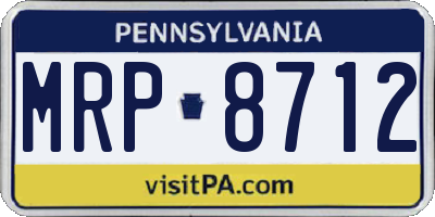 PA license plate MRP8712
