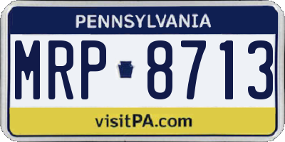 PA license plate MRP8713