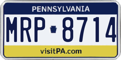 PA license plate MRP8714