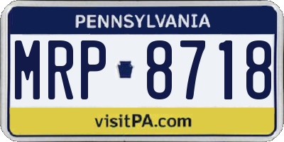 PA license plate MRP8718