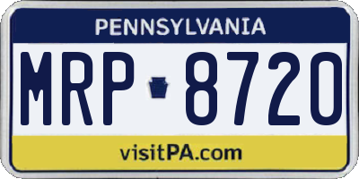 PA license plate MRP8720