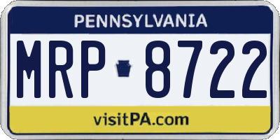 PA license plate MRP8722