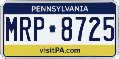 PA license plate MRP8725