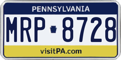 PA license plate MRP8728