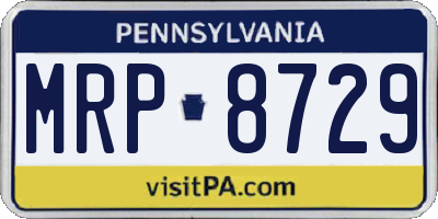 PA license plate MRP8729