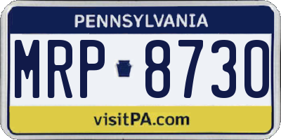 PA license plate MRP8730