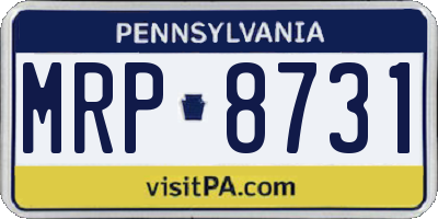 PA license plate MRP8731