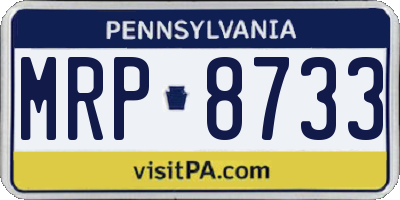 PA license plate MRP8733