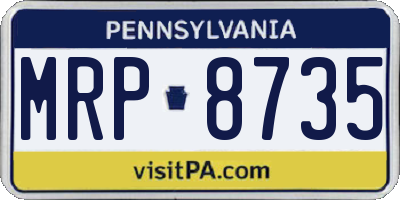 PA license plate MRP8735