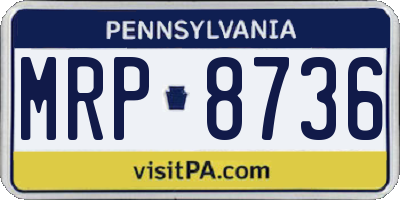 PA license plate MRP8736