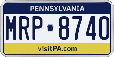 PA license plate MRP8740