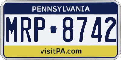 PA license plate MRP8742