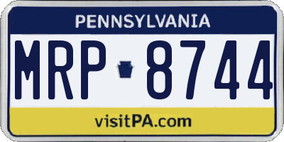 PA license plate MRP8744
