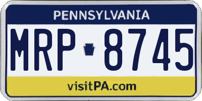 PA license plate MRP8745