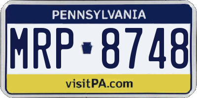 PA license plate MRP8748