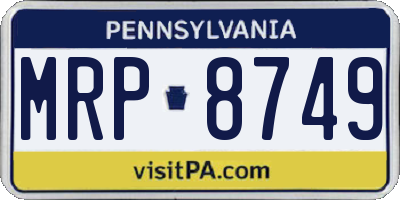 PA license plate MRP8749