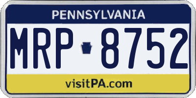 PA license plate MRP8752
