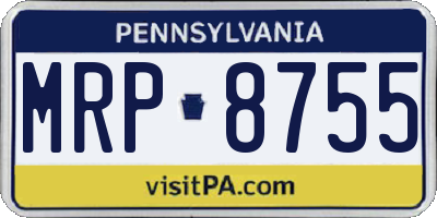 PA license plate MRP8755