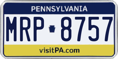 PA license plate MRP8757