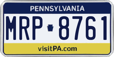 PA license plate MRP8761