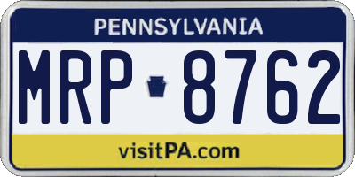 PA license plate MRP8762