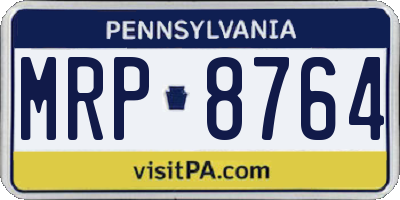 PA license plate MRP8764